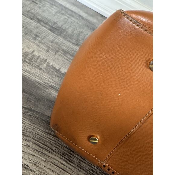 Authentic Tory Burch Robinson Perforated Tote Double Zip Satchel Brown No Strap - Picture 12 of 16